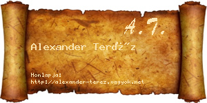 Alexander Teréz névjegykártya